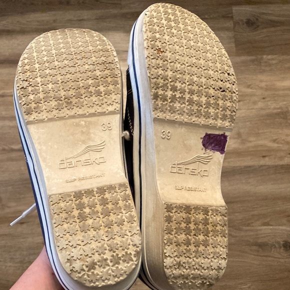 Dansko Navy Blue Canvas Clogs Sz 39 - Picture 9 of 10